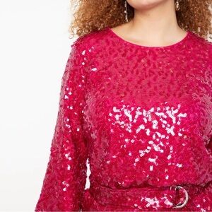 Eloquii women sequins red blouse Size 24 NWT